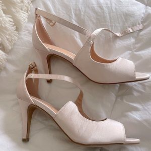 Blush light pink silky heels- very minor scuffs